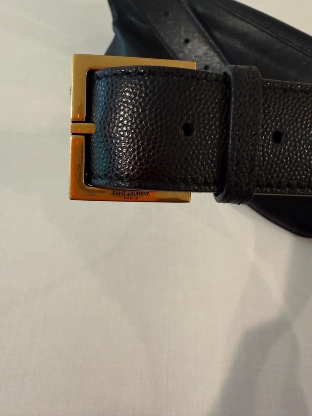 Saint Laurent Black Leather Belt Bag with Gold YSL Hardware - Picture 7 of 7